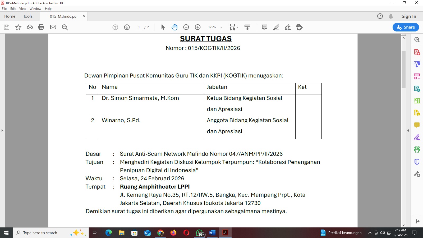 Mafindo Ajak Kolaborasi Nasional Tangani Penipuan Digital, KOGTIK Tugaskan Perwakilan Hadiri Diskusi Strategis